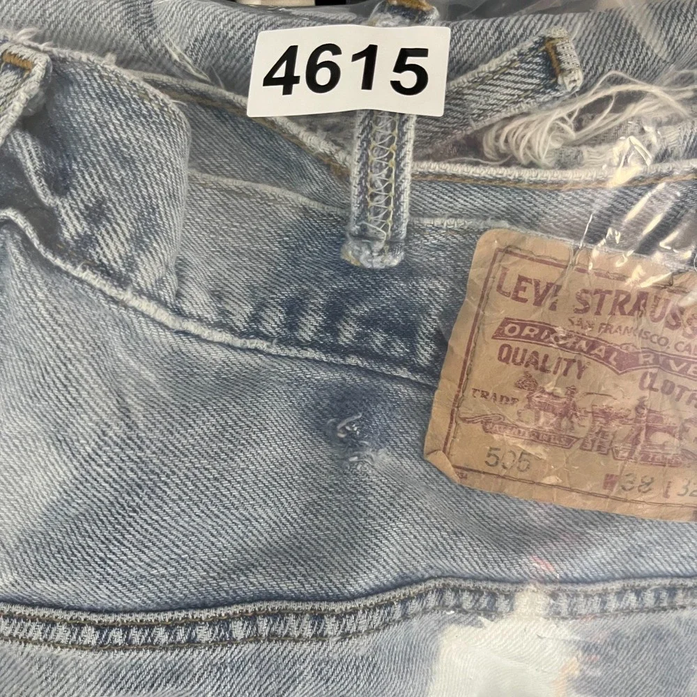 Levi's 505 Straight Leg Jeans Men's 34X31 Blue Denim Pockets Zip‎ Fly - Flaws